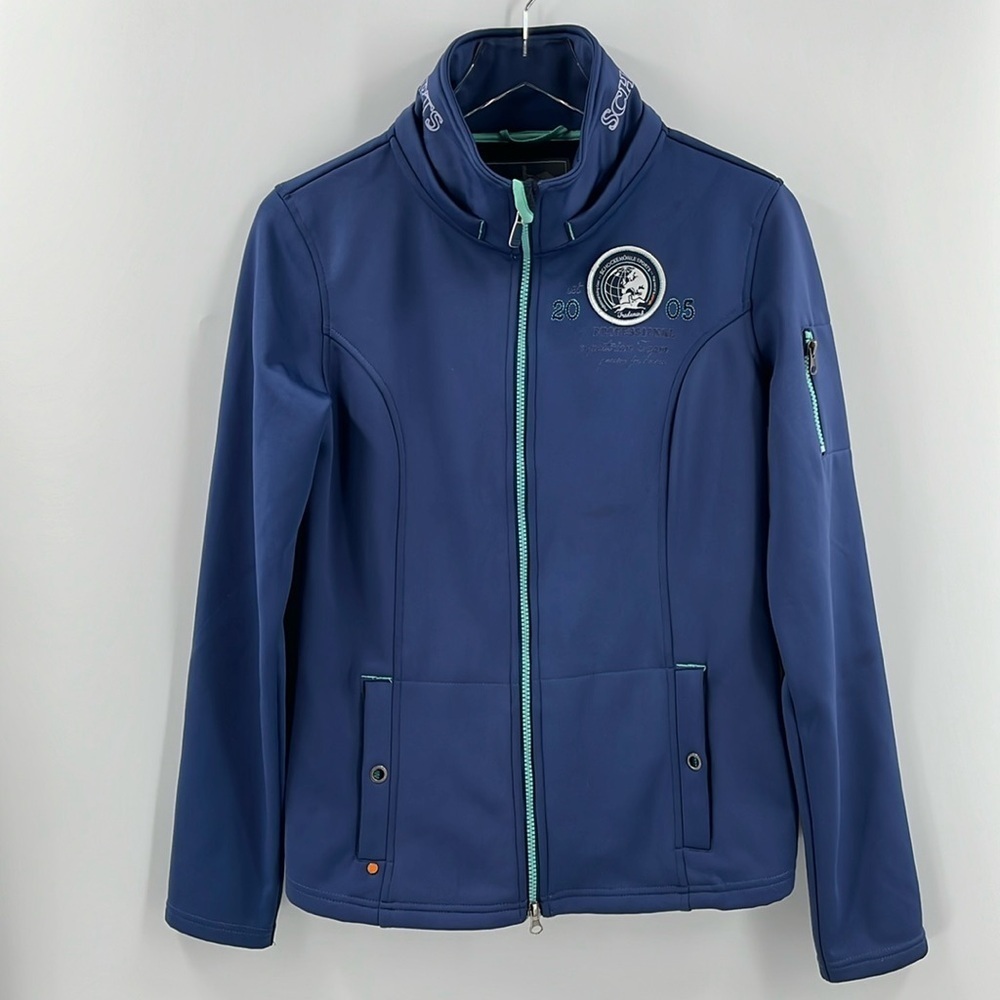 Schockemohle Sophia Equestrian Soft Shell Jacket Blue Fleece Horse Riding Medium